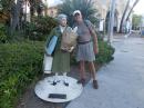 Walt and a bag lady. : The statues of Key West are so lifelike.